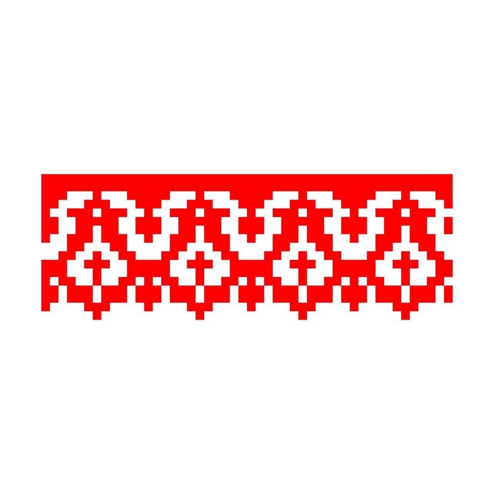 Pixelized pattern Vyshyvanka Traditional Ethnic Ukrainian Seamless Pattern slavic ornament vector