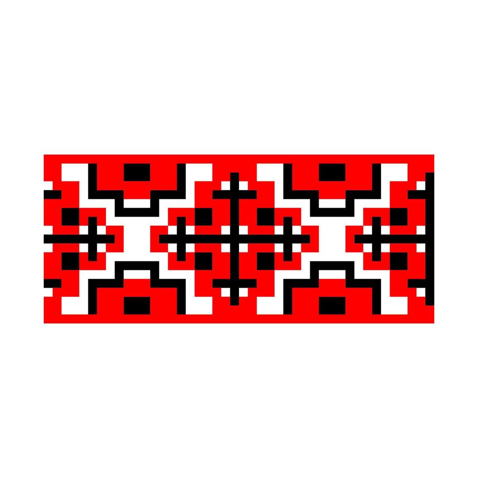 Pixelized pattern Vyshyvanka Traditional Ethnic Ukrainian Seamless Pattern slavic ornament vector