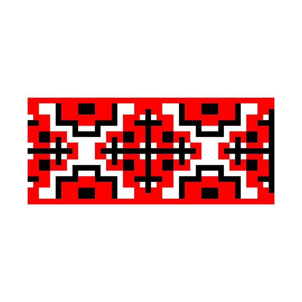 Pixelized pattern Vyshyvanka Traditional Ethnic Ukrainian Seamless Pattern slavic ornament vector