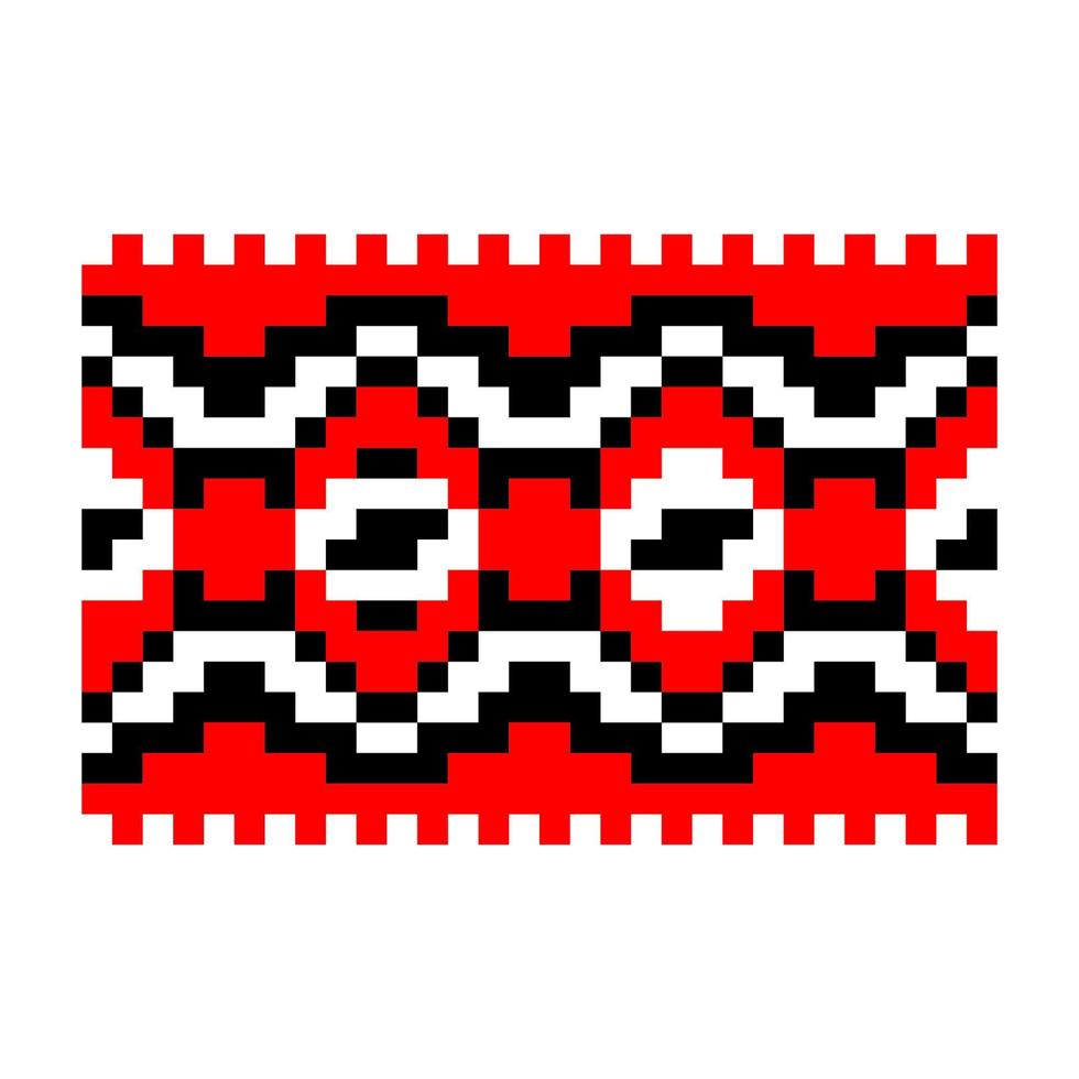 Pixelized pattern Vyshyvanka Traditional Ethnic Ukrainian Seamless Pattern slavic ornament vector