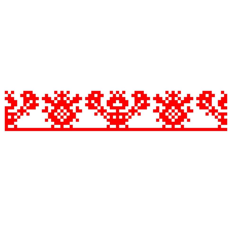 Pixelized pattern Vyshyvanka Traditional Ethnic Ukrainian Seamless Pattern slavic ornament vector