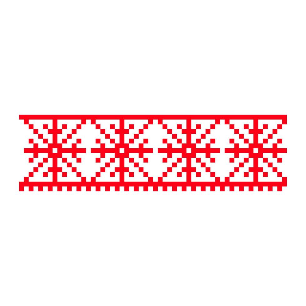 Pixelized pattern Vyshyvanka Traditional Ethnic Ukrainian Seamless Pattern slavic ornament vector