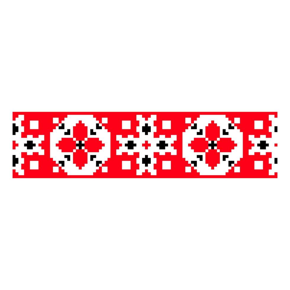 Pixelized pattern Vyshyvanka Traditional Ethnic Ukrainian Seamless Pattern slavic ornament vector