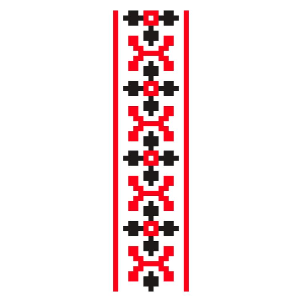 Pixelized pattern Vyshyvanka Traditional Ethnic Ukrainian Seamless Pattern slavic ornament vector