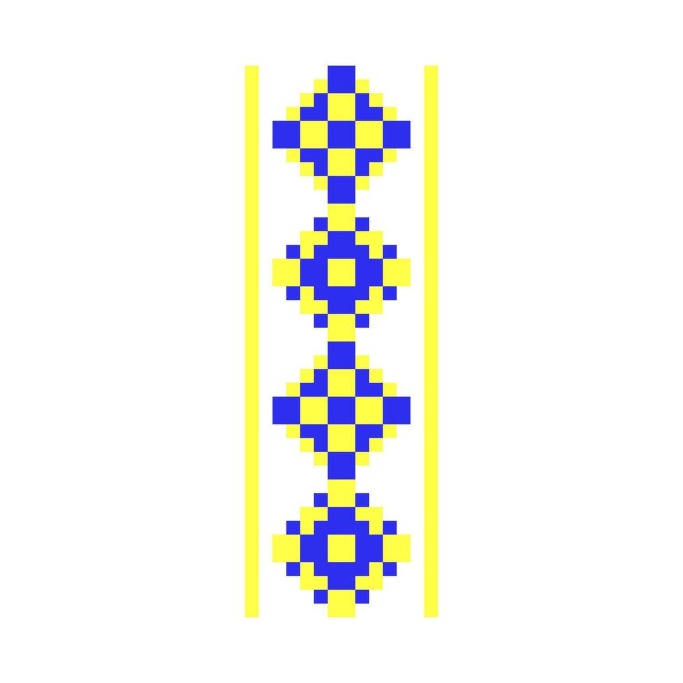 Pixelized pattern Vyshyvanka Traditional Ethnic Ukrainian Seamless Pattern slavic ornament vector