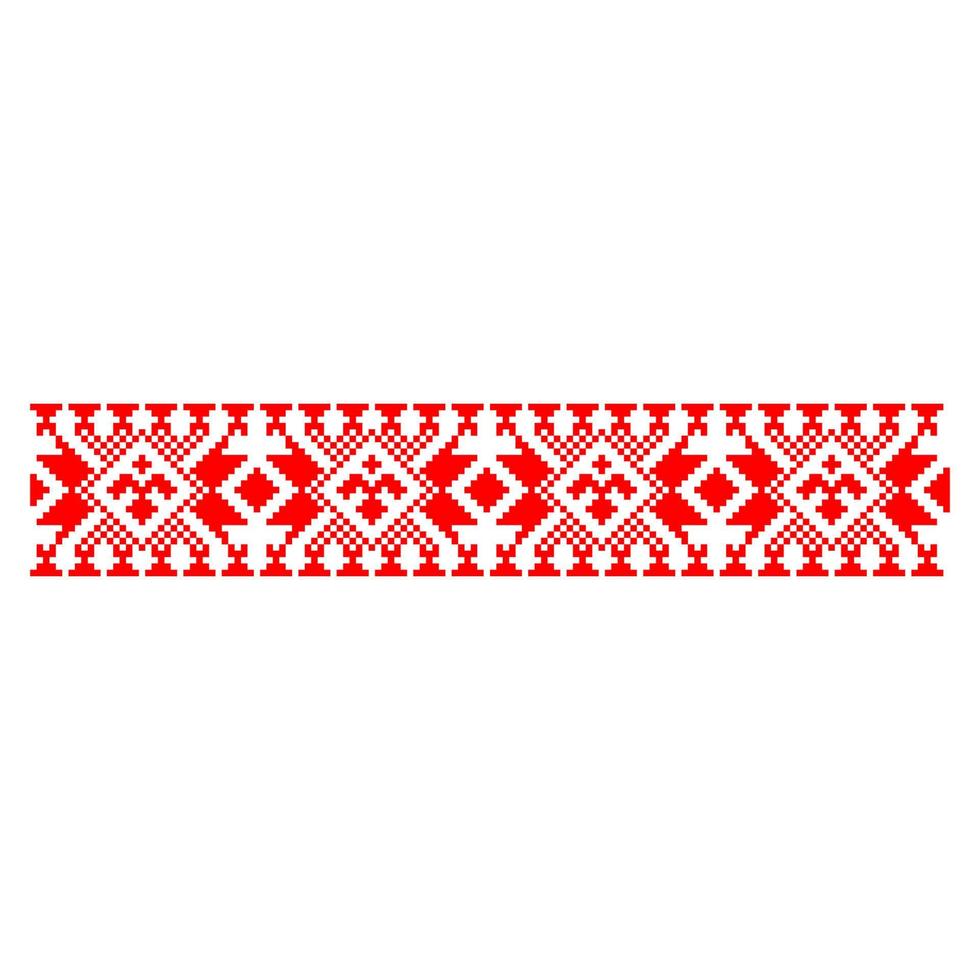 Pixelized pattern Vyshyvanka Traditional Ethnic Ukrainian Seamless Pattern slavic ornament vector