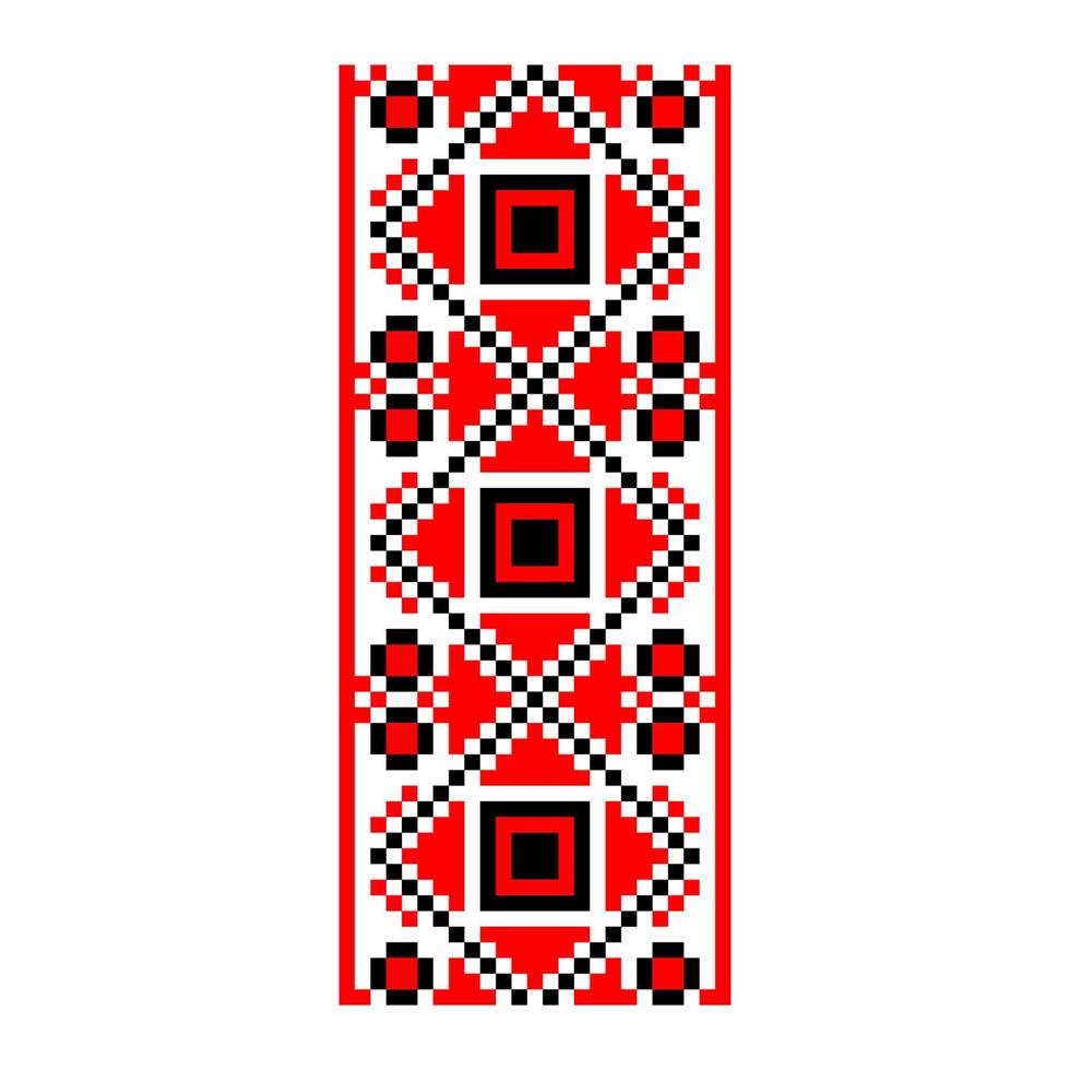 Pixelized pattern Vyshyvanka Traditional Ethnic Ukrainian Seamless Pattern slavic ornament vector
