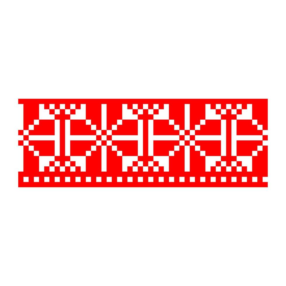 Pixelized pattern Vyshyvanka Traditional Ethnic Ukrainian Seamless Pattern slavic ornament vector