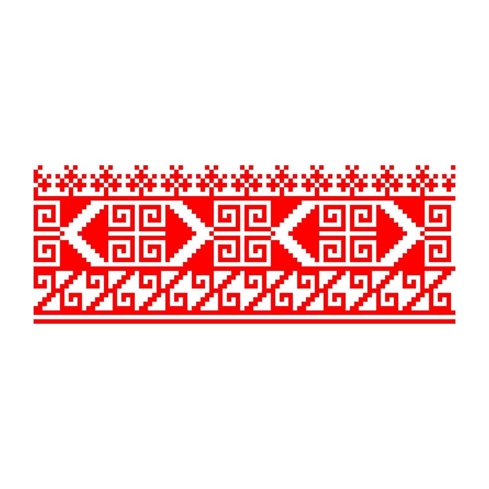 Pixelized pattern Vyshyvanka Traditional Ethnic Ukrainian Seamless Pattern slavic ornament vector