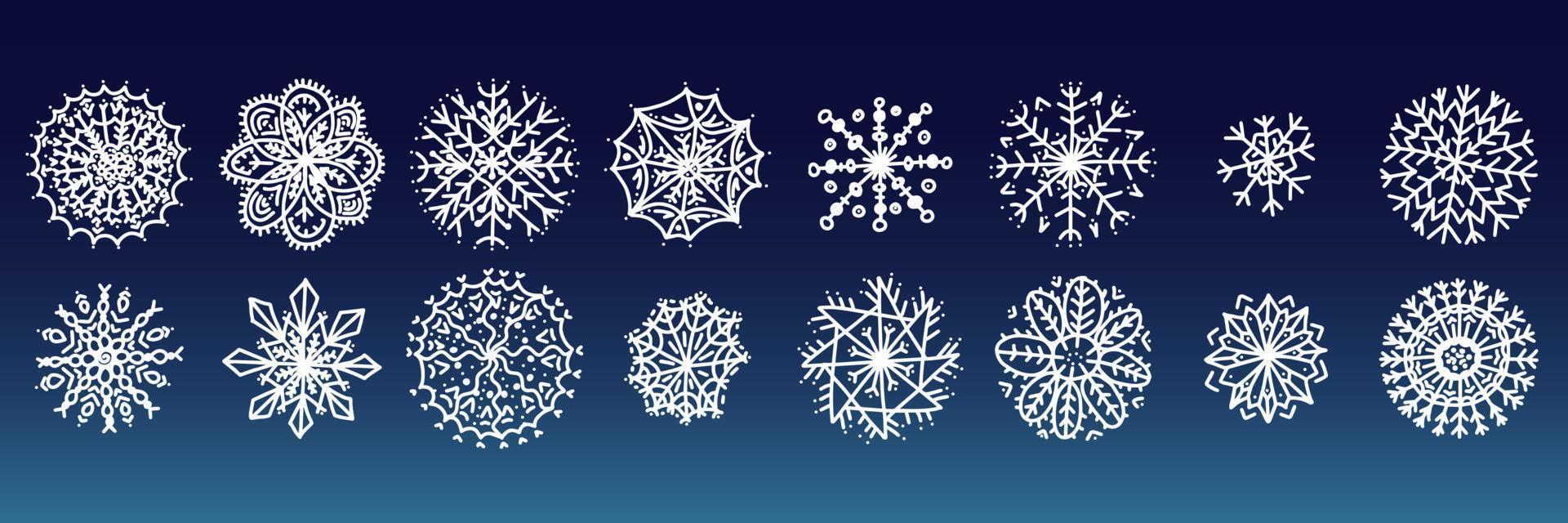 Hand drawn snowflakes vector