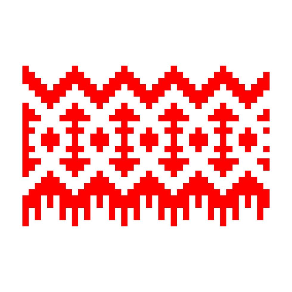 Pixelized pattern Vyshyvanka Traditional Ethnic Ukrainian Seamless Pattern slavic ornament vector