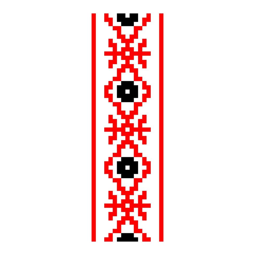 Pixelized pattern Vyshyvanka Traditional Ethnic Ukrainian Seamless Pattern slavic ornament vector