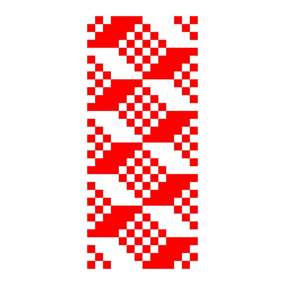 Pixelized pattern Vyshyvanka Traditional Ethnic Ukrainian Seamless Pattern slavic ornament vector