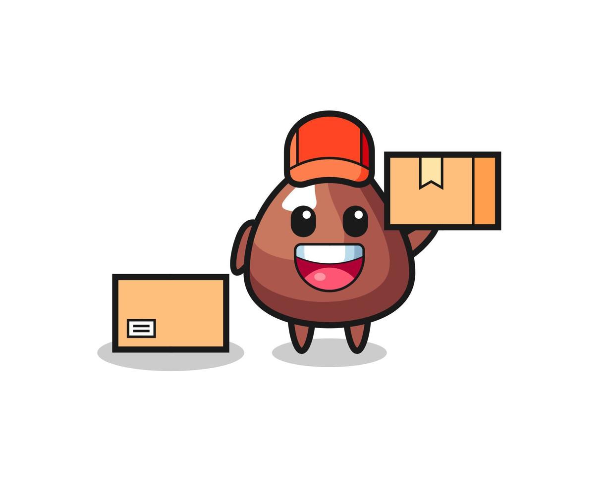 Mascot Illustration of choco chip as a courier vector