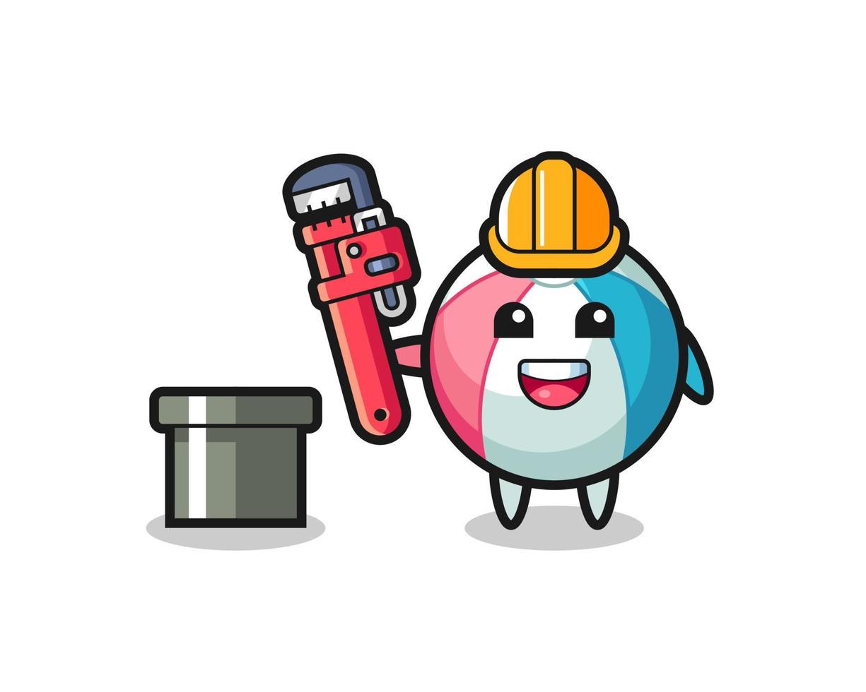 Character Illustration of beach ball as a plumber vector