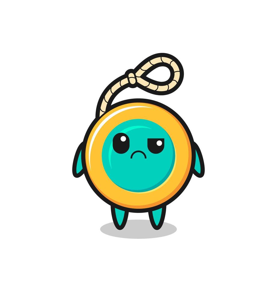 the mascot of the yoyo with sceptical face vector