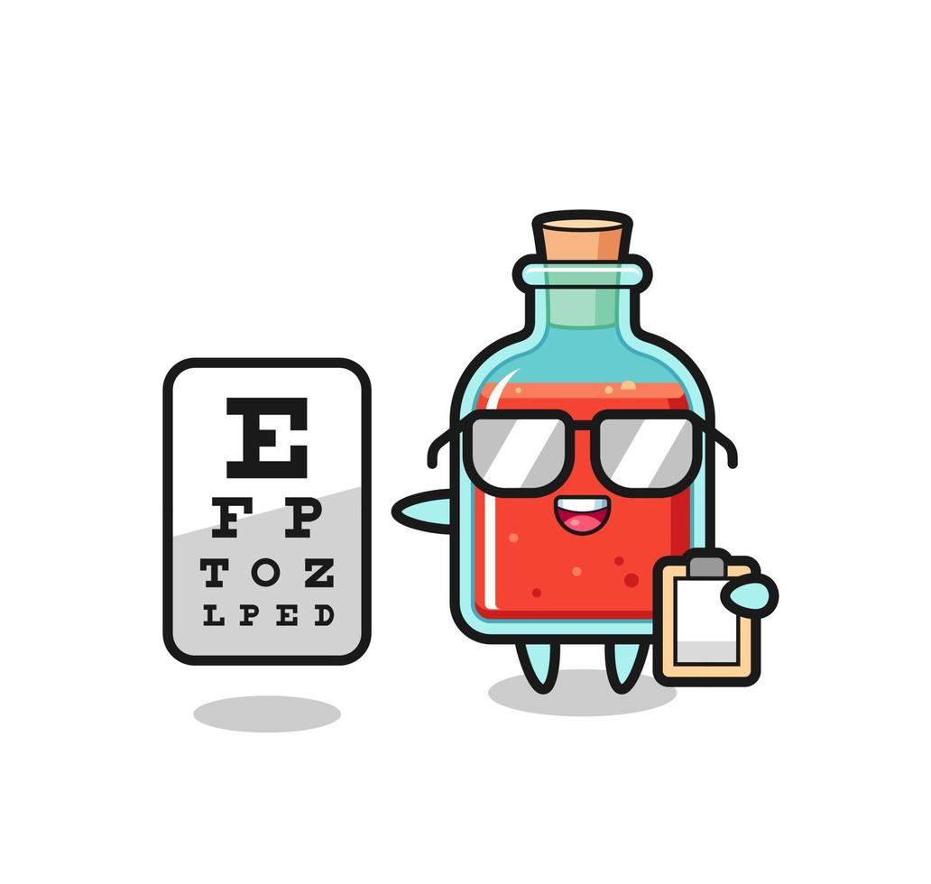 Illustration of square poison bottle mascot as an ophthalmology vector