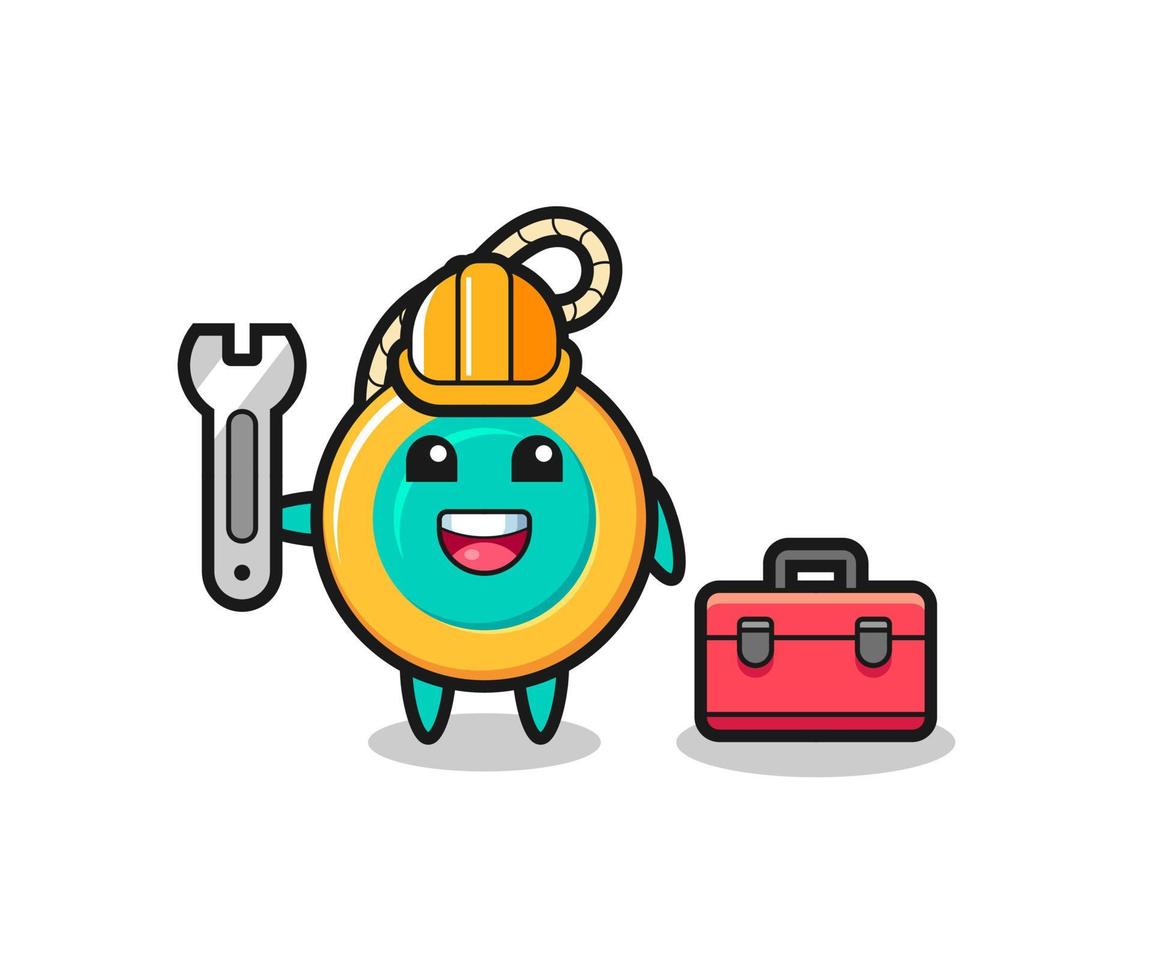 Mascot cartoon of yoyo as a mechanic vector