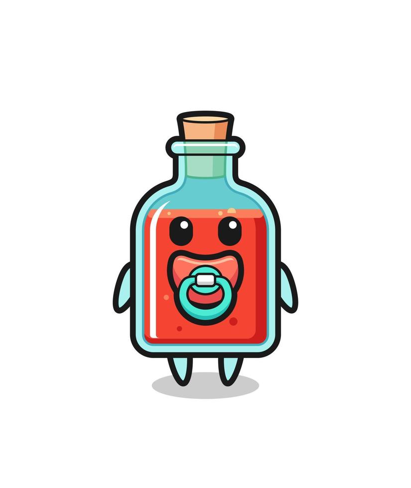 baby square poison bottle cartoon character with pacifier vector