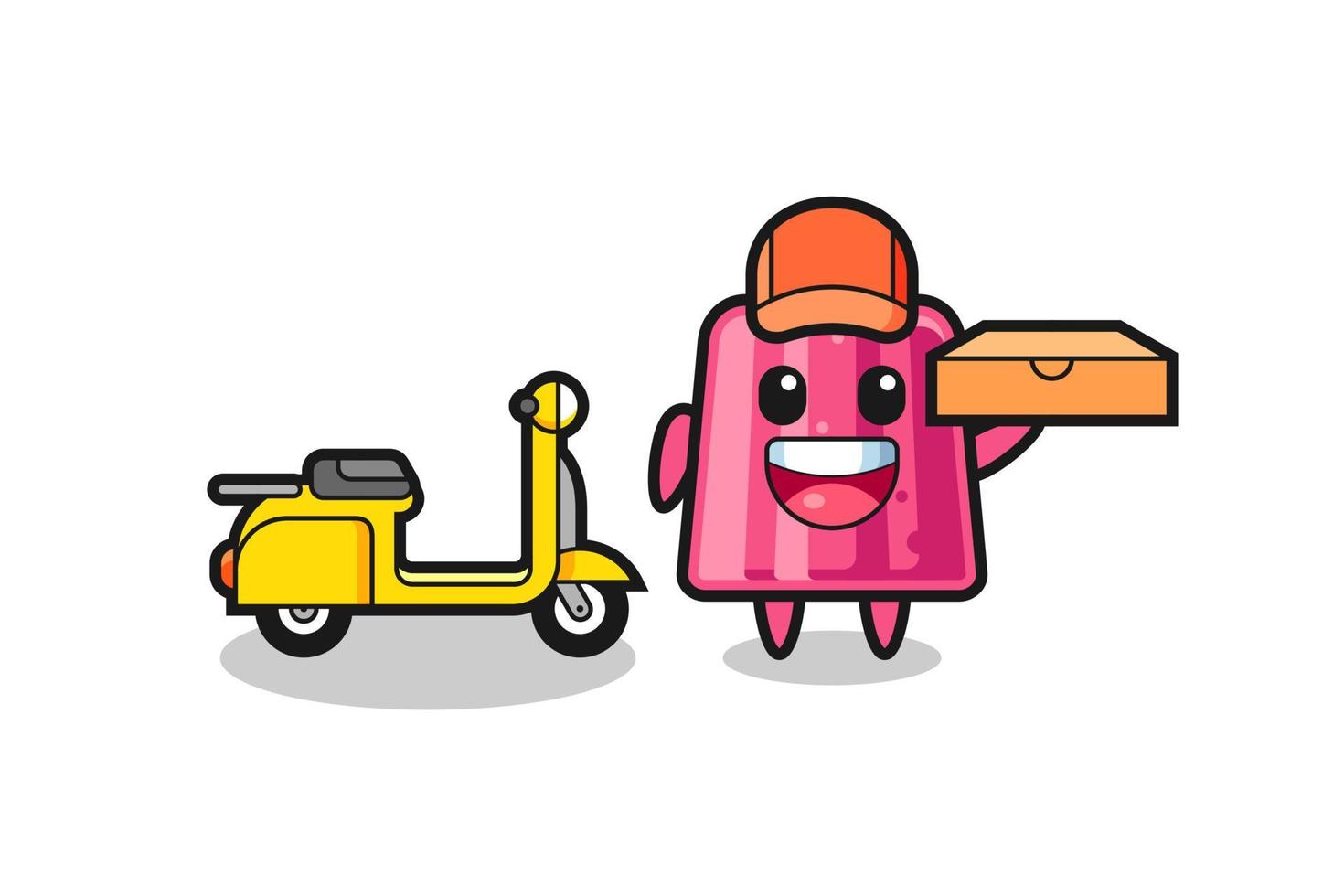 Character Illustration of jelly as a pizza deliveryman vector
