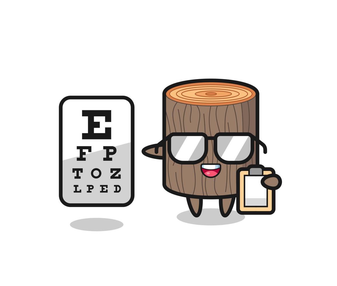 Illustration of tree stump mascot as an ophthalmology vector