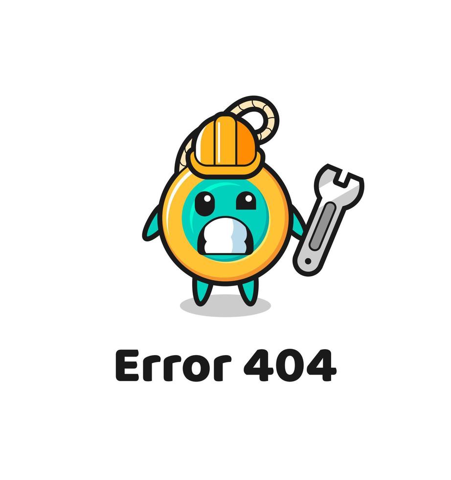 error 404 con la linda mascota yoyo vector