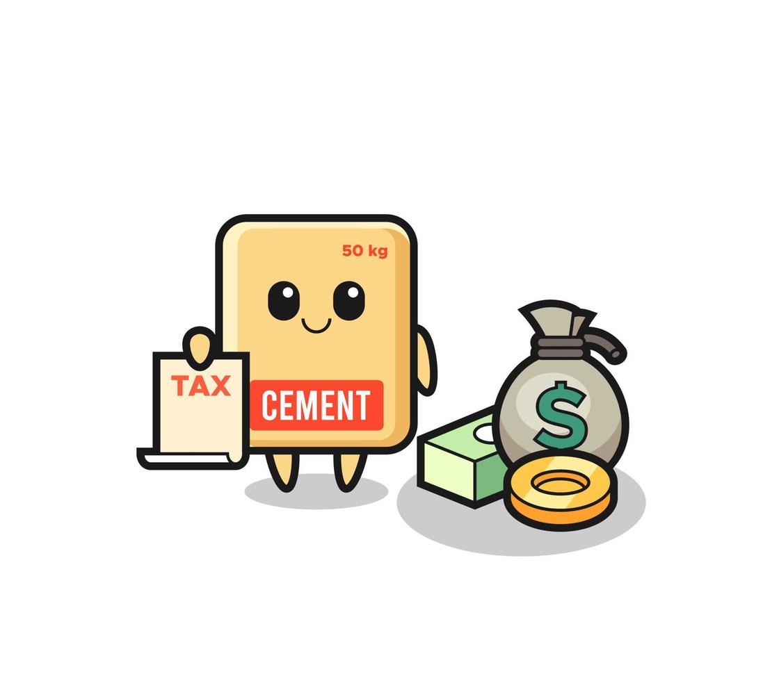 Character cartoon of cement sack as a accountant vector