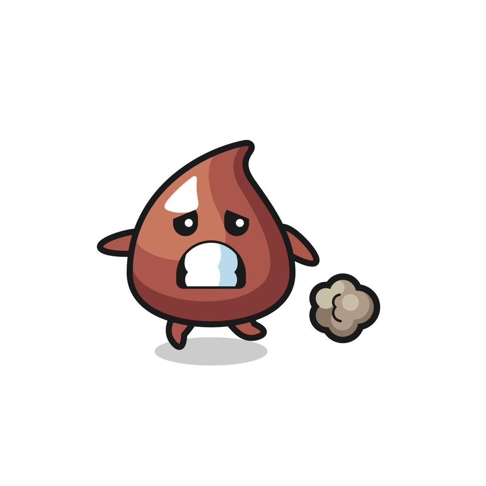 illustration of the choco chip running in fear vector