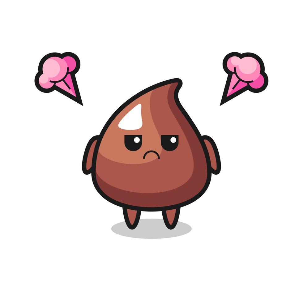 annoyed expression of the cute choco chip cartoon character vector
