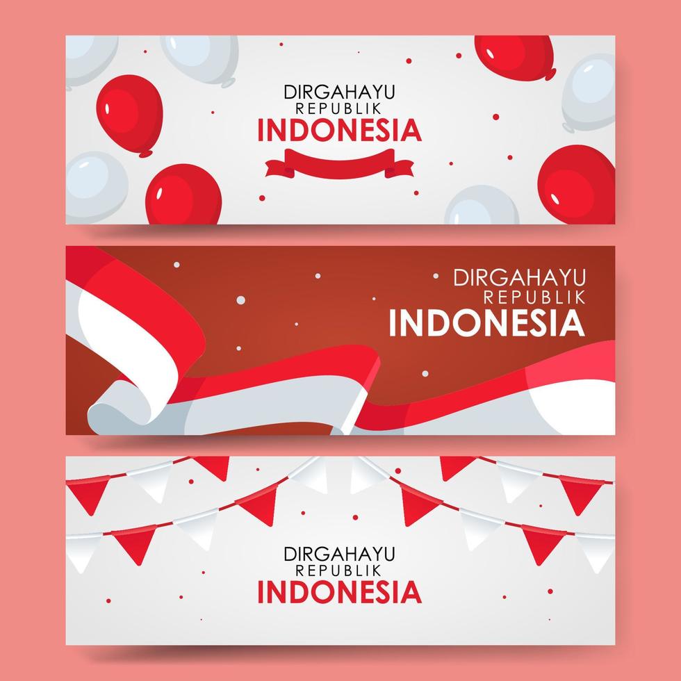 Indonesian Independence Day Banner vector