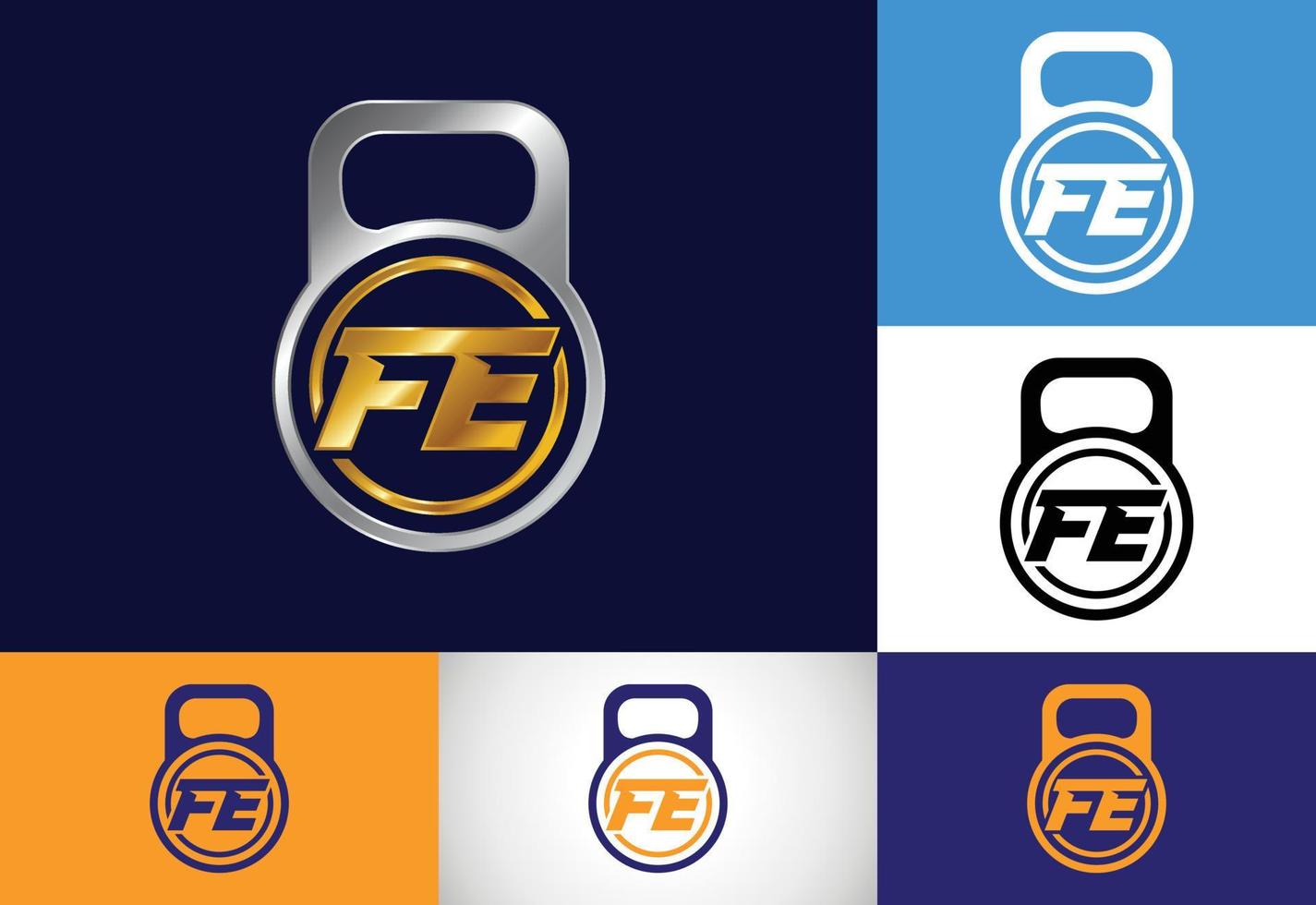vector de diseño de logotipo de letra inicial fe. símbolo del alfabeto gráfico para la identidad empresarial corporativa