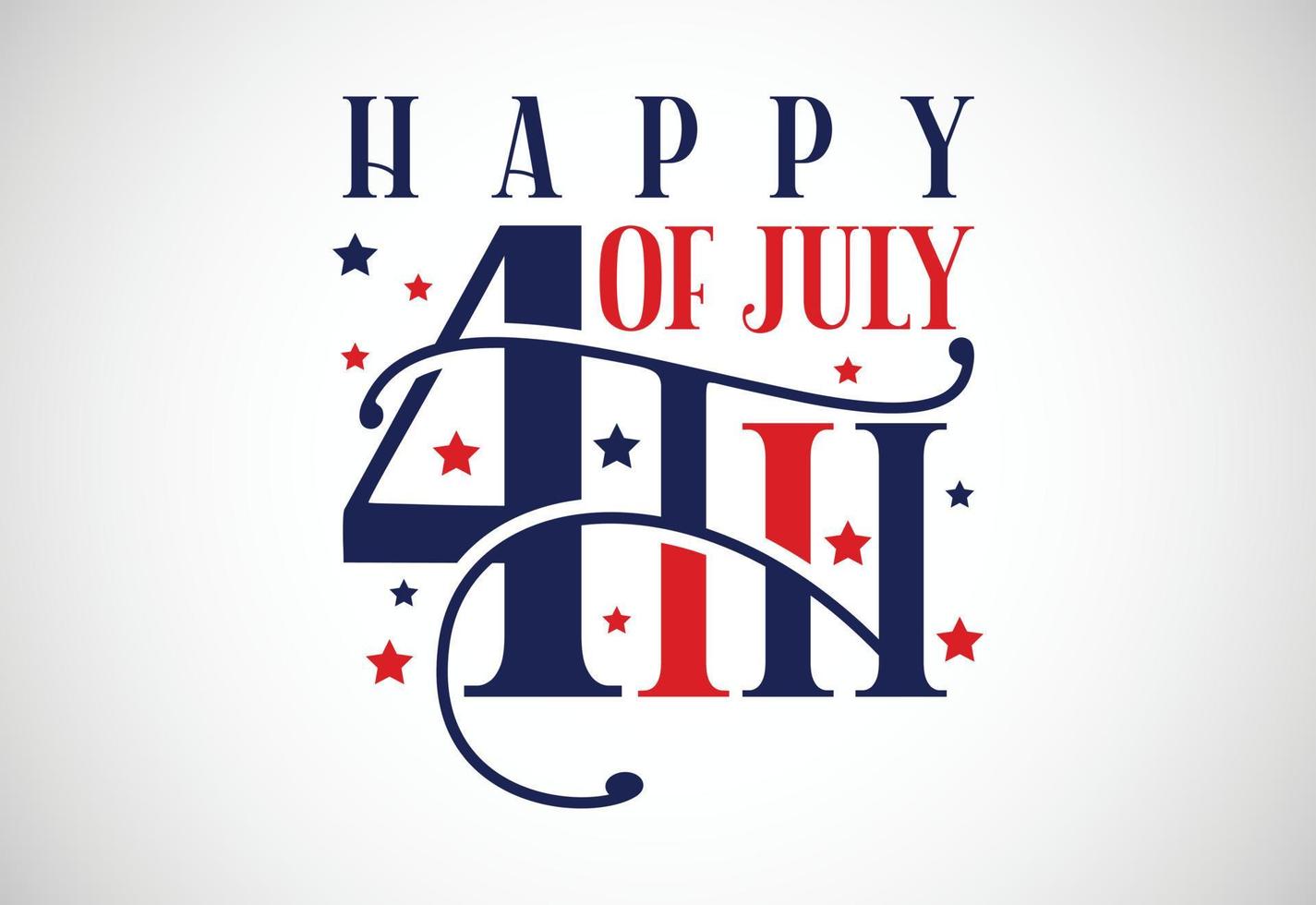 Happy Independence Day, 4th of July national holiday. Lettering text design vector illustration