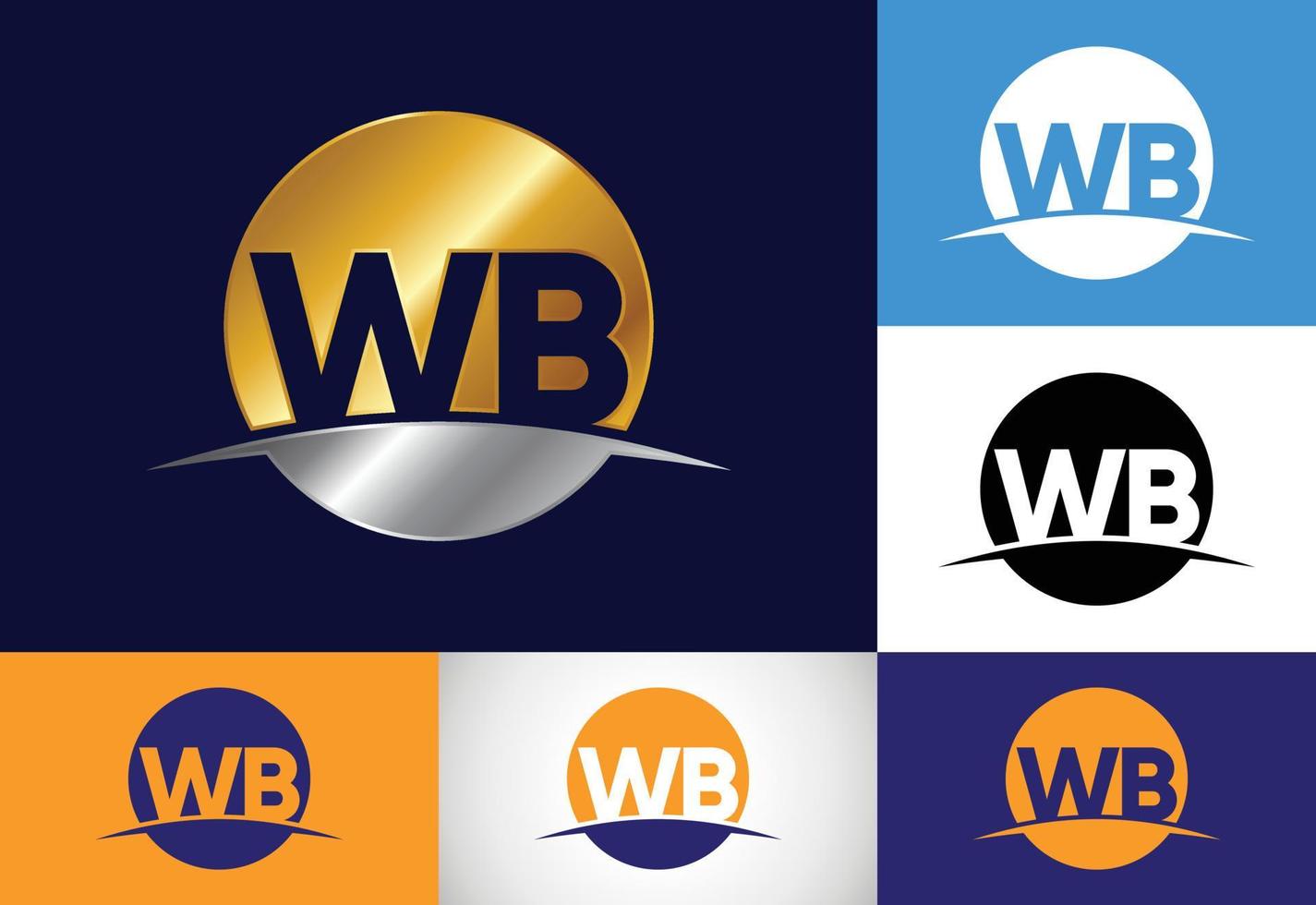 diseño inicial del logotipo wb de la letra del monograma. símbolo del alfabeto gráfico para la identidad empresarial corporativa vector