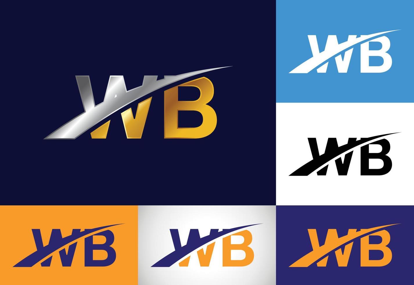 diseño inicial del logotipo wb de la letra del monograma. símbolo del alfabeto gráfico para la identidad empresarial corporativa vector