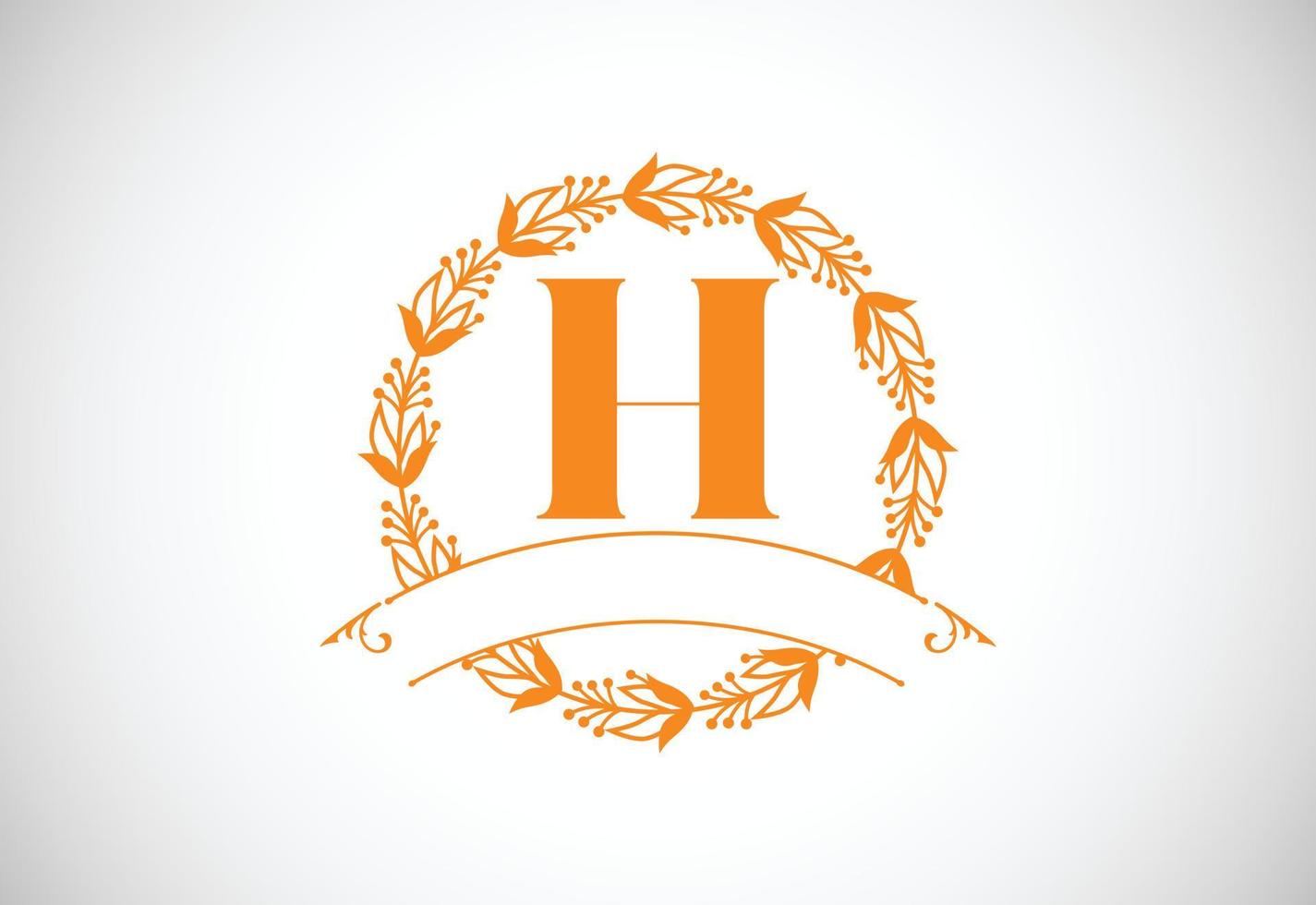 Floral Alphabet monogram letter H. Monogram initials for wedding invitations, greeting cards, logos, posters, and other design vector