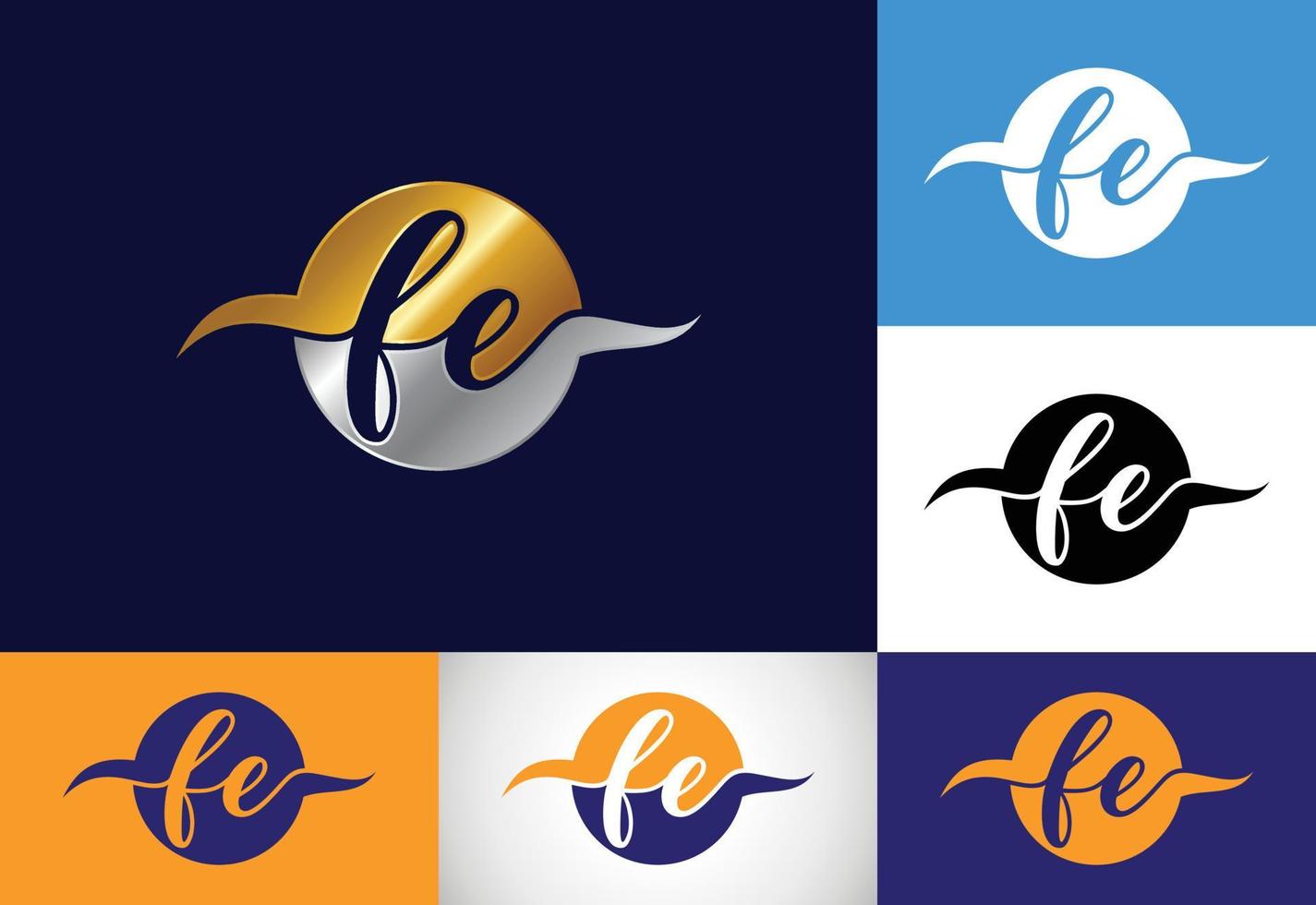 vector de diseño de logotipo de letra inicial fe. símbolo del alfabeto gráfico para la identidad empresarial corporativa