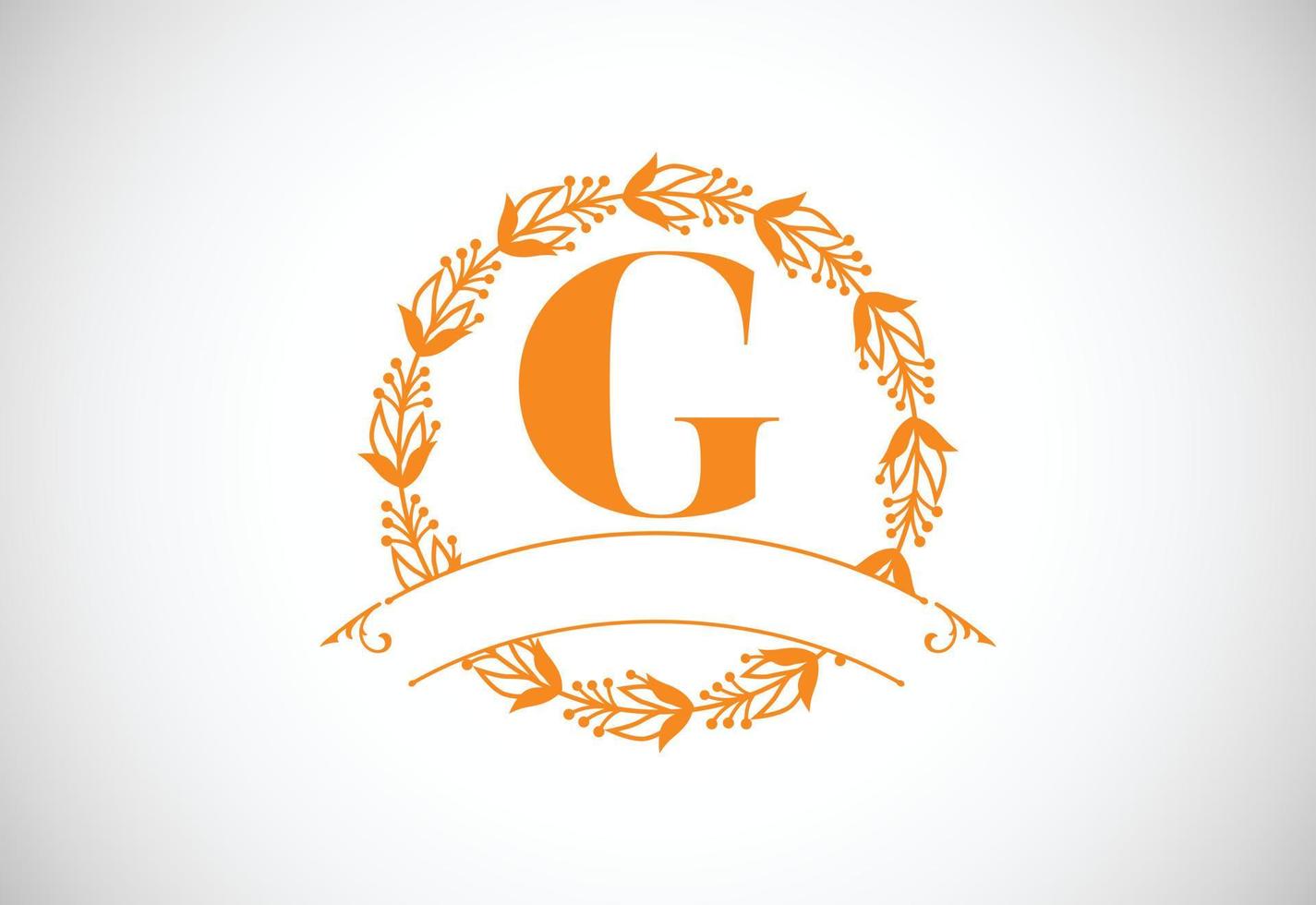 Floral Alphabet monogram letter G. Monogram initials for wedding invitations, greeting cards, logos, posters, and other design vector