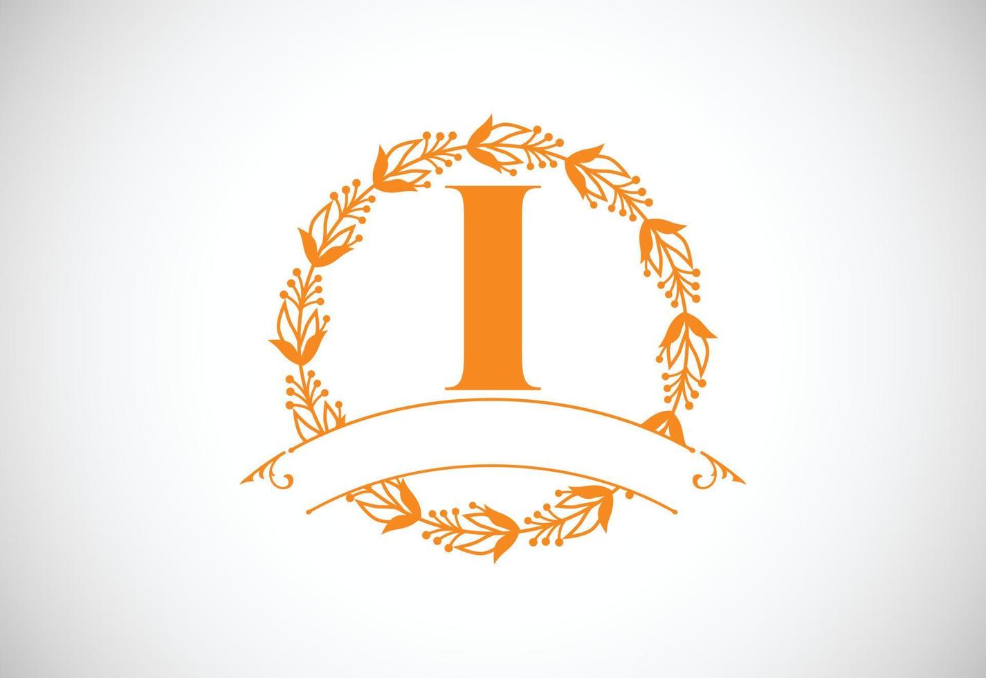 Floral Alphabet monogram letter I. Monogram initials for wedding invitations, greeting cards, logos, posters, and other design vector