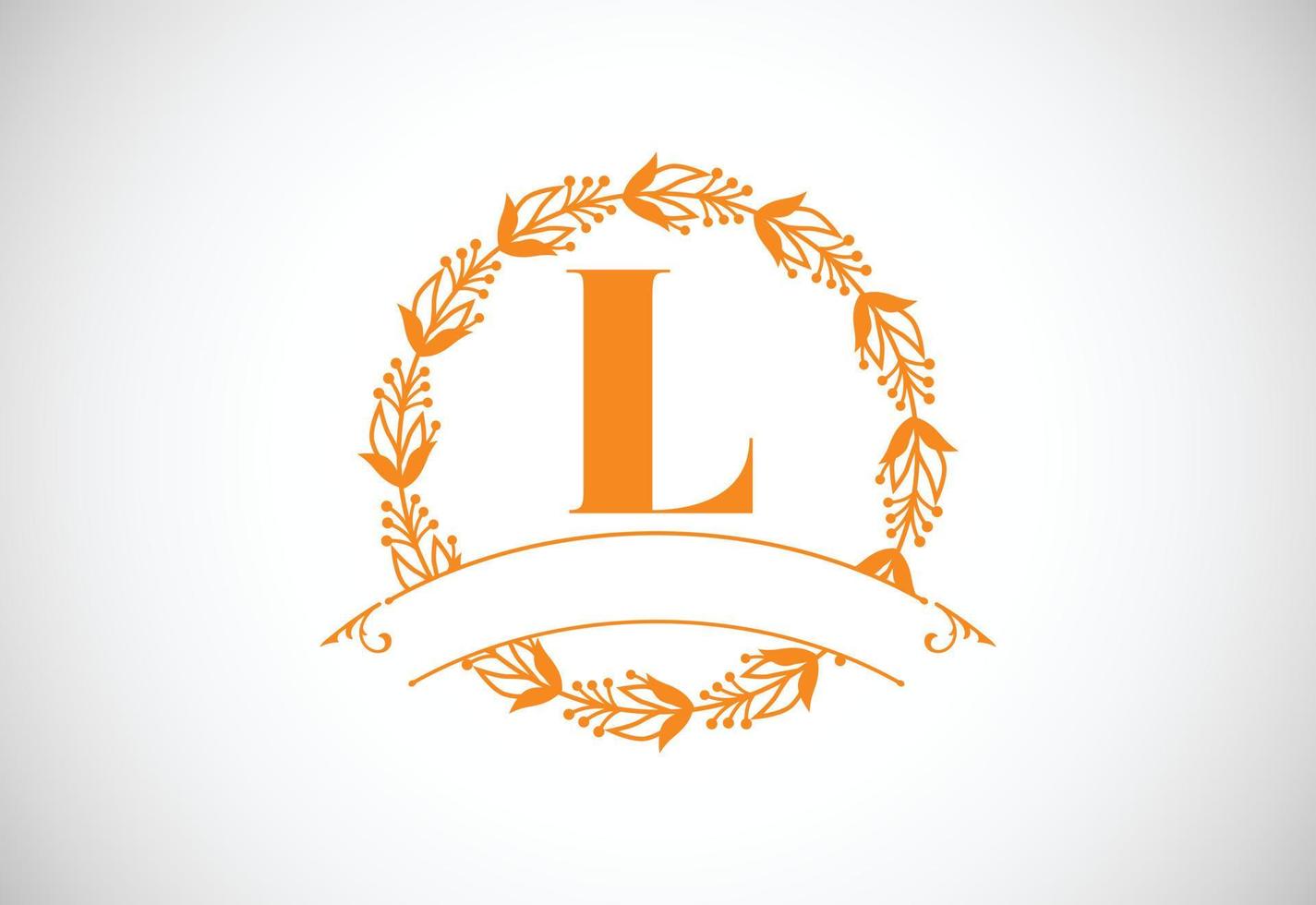 Floral Alphabet monogram letter L. Monogram initials for wedding invitations, greeting cards, logos, posters, and other design vector