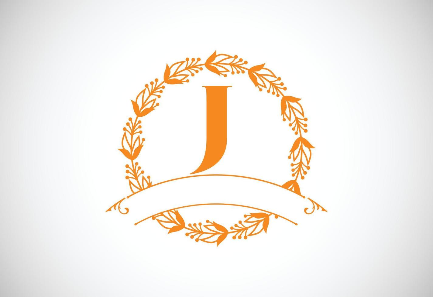 letra del monograma del alfabeto floral j. iniciales de monograma para invitaciones de boda, tarjetas de felicitación, logotipos, carteles y otros diseños vector