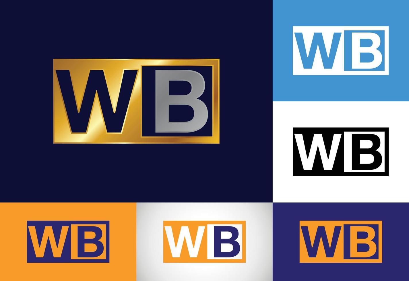 Initial Monogram Letter W B Logo Design. Graphic Alphabet Symbol For Corporate Business Identity vector