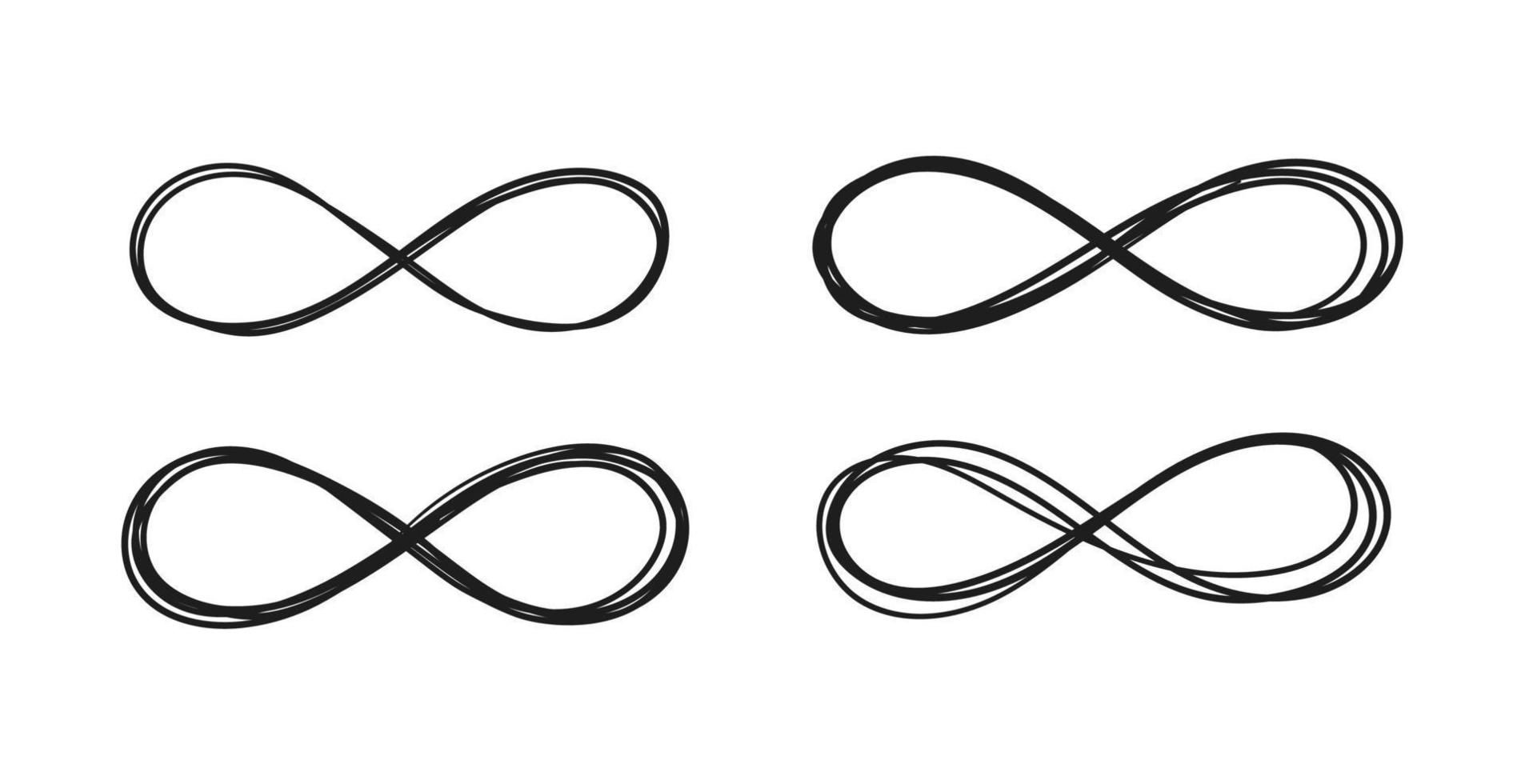 Infinity sign hand drawn in doodle style vector