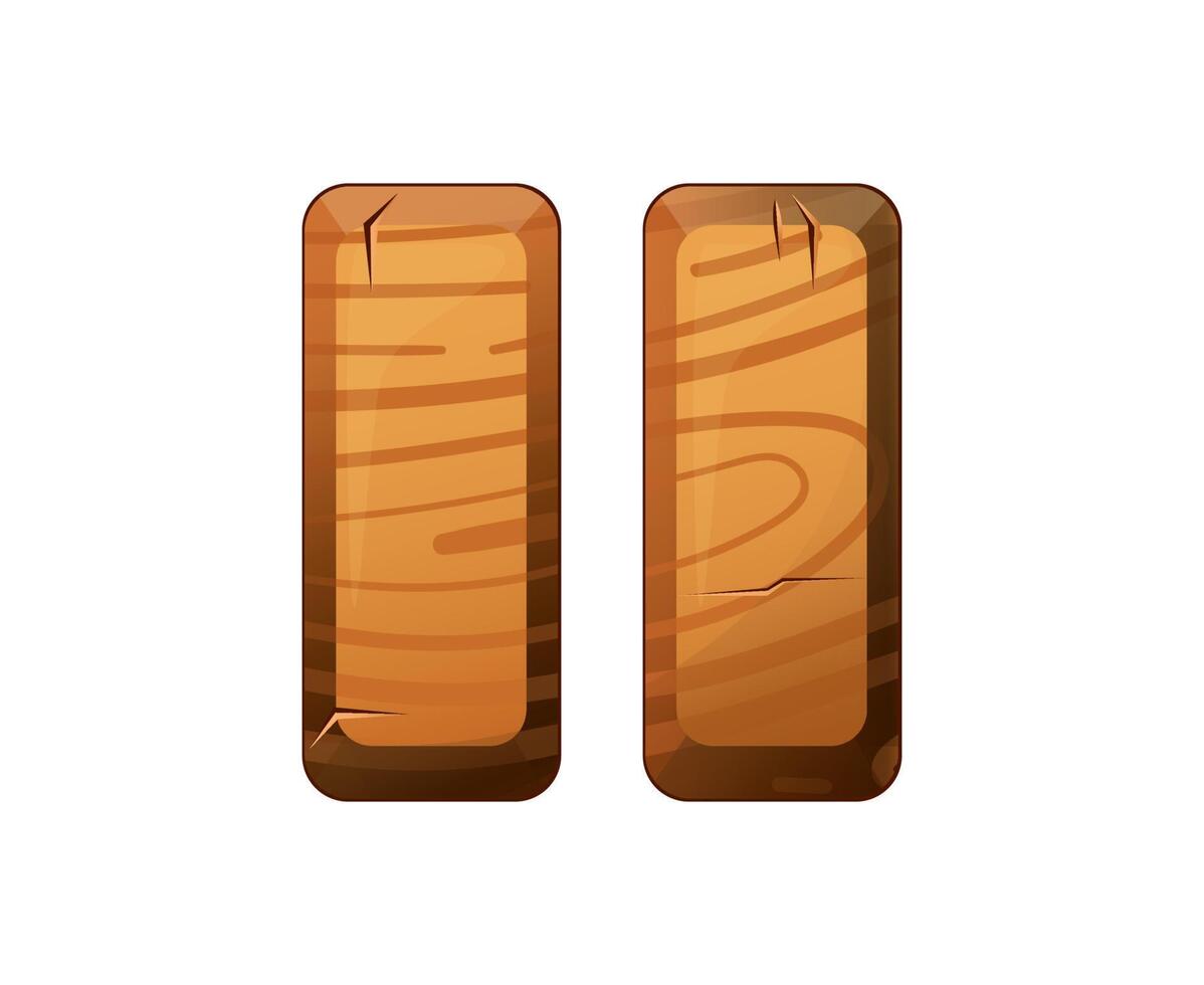 Wooden pause button for user interface design in game, video player or