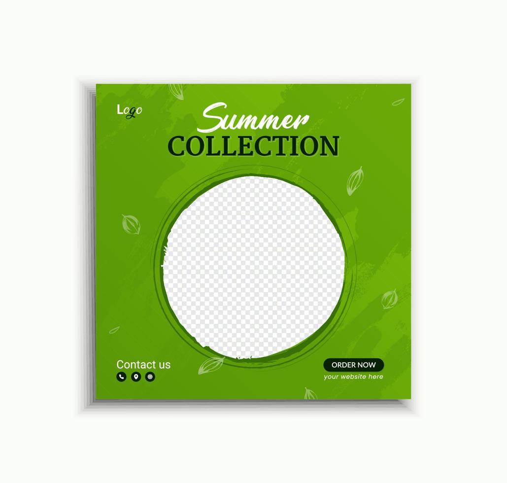 Creative summer sale collection social media post and web banner template design vector