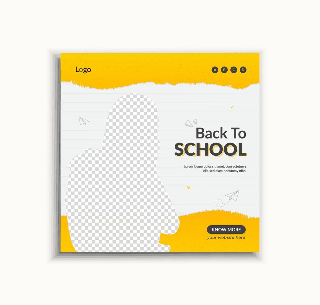 School education admission social media post and web banner template vector