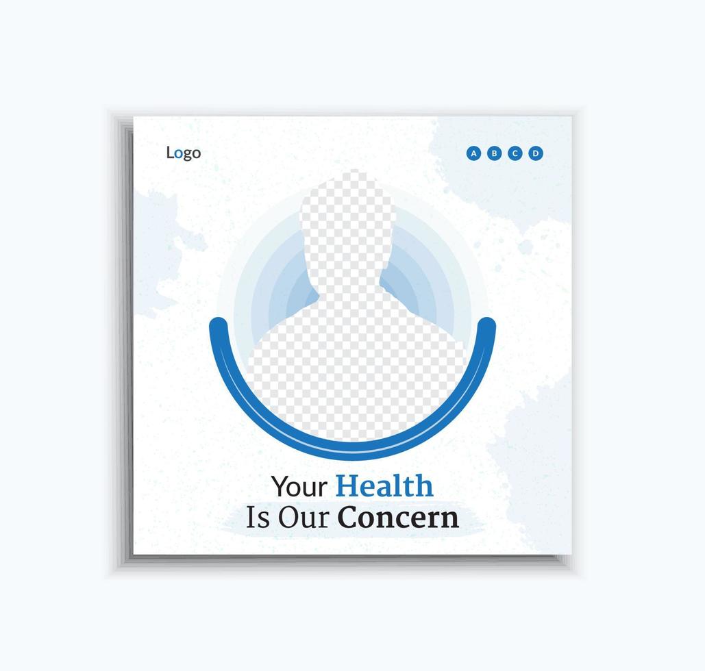 Professional healthcare or medical social media post and web banner template vector