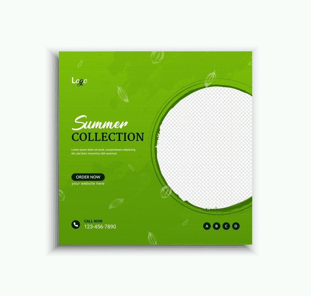 Summer sale collection social media post and web banner template vector