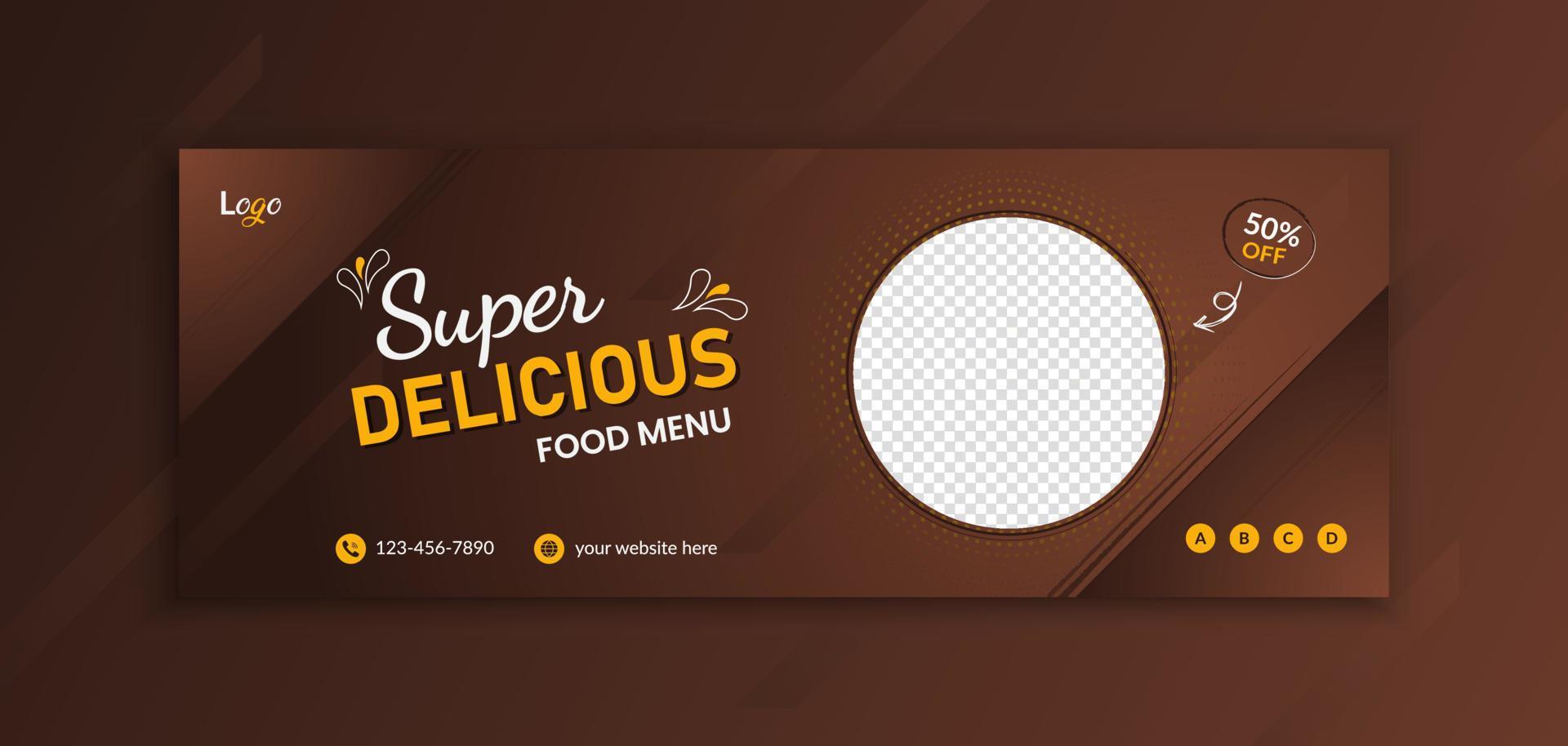 súper delicioso café publicación en redes sociales y plantilla de banner web de alimentos vector