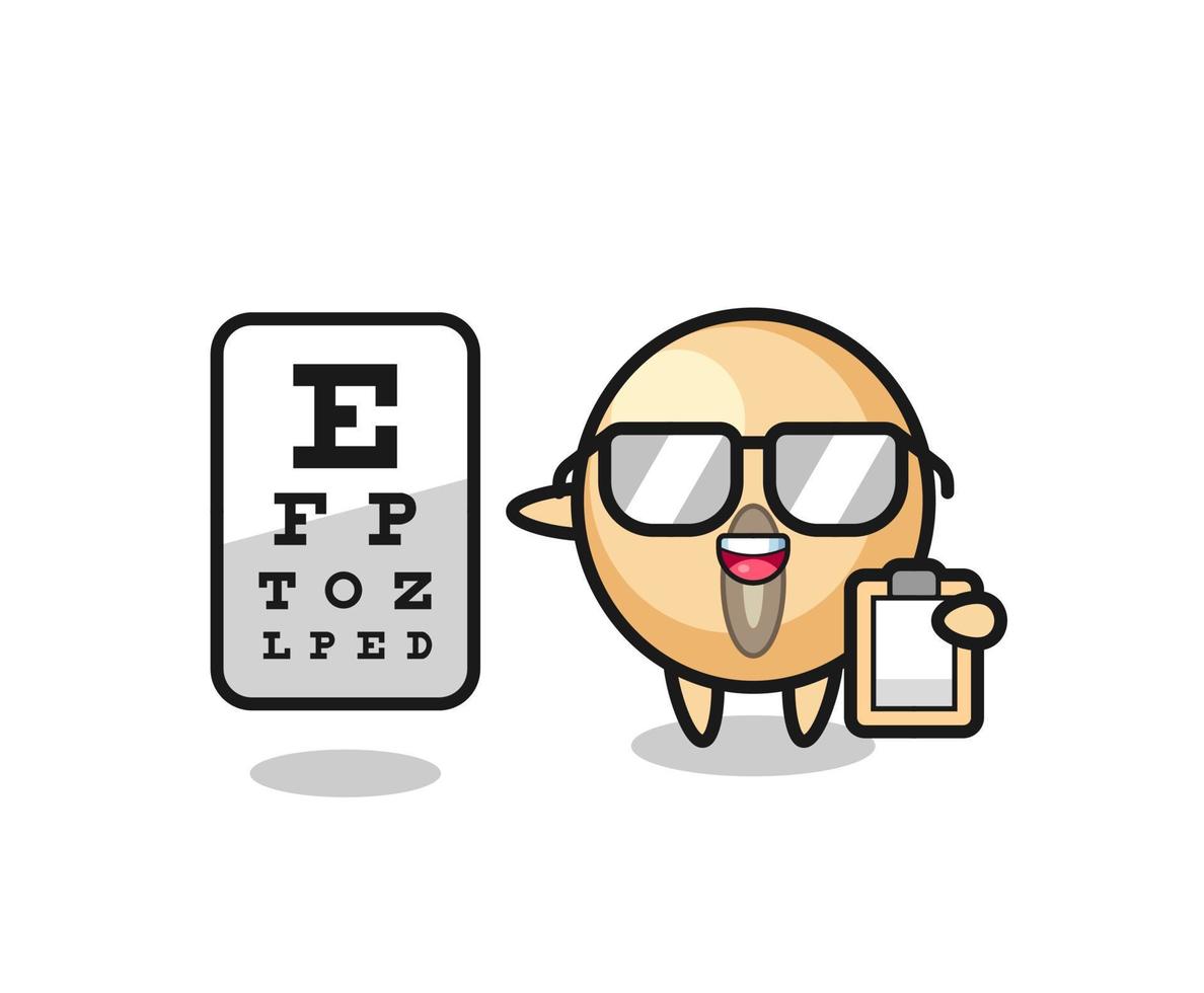 ilustración de la mascota de la soja como oftalmología vector