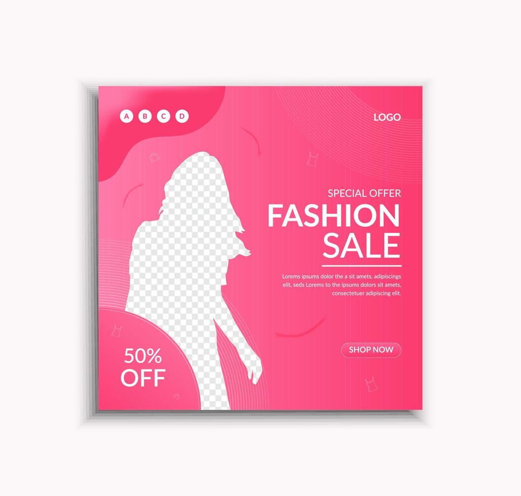 Fashion sale social media post and web banner template vector